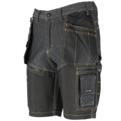 Jeans shorts, svarta med förstärkningar, CE, Lahti, 6 storlekar